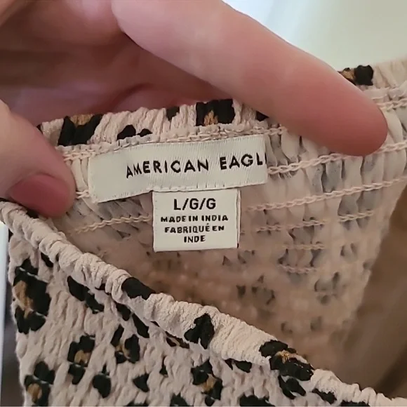 American Eagle Outfitters Blush and Brown Leopard Smocked Sundress - Picture 5 of 5